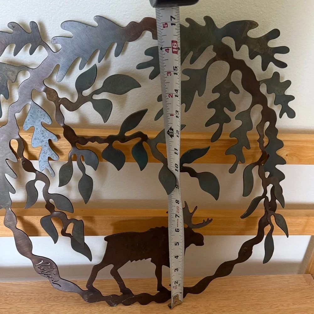 Nature-Inspired Moose Metal Wall Art - Black